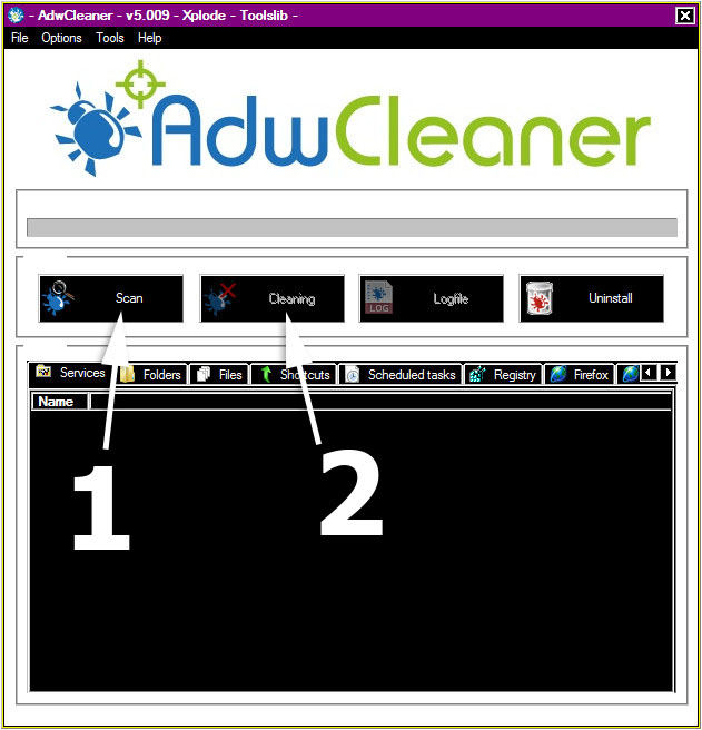 กำจัด hao123 ด้วย AdwCleaner