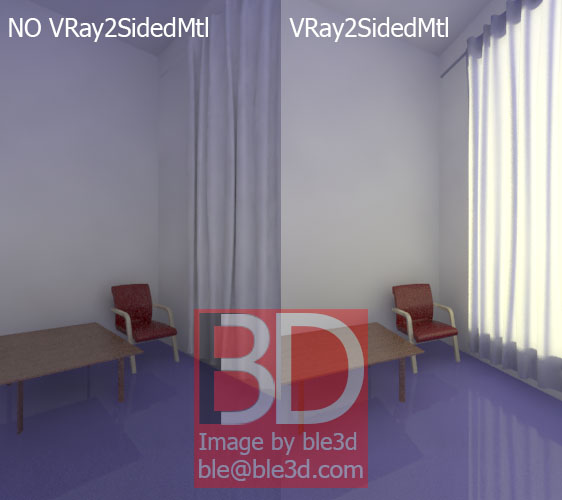 การใช้ Vray–2Sided